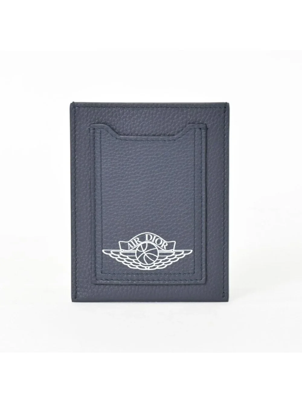 Dior Air Card Case Logo Strap Leather Navy Silver